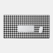 Classy Elegant Houndstooth Pattern Black and White Bureaumat (Keyboard & Muis)