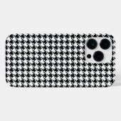 Classy Elegant Houndstooth Pattern Black and White iPhone Hoesje (Achterkant horizontaal)