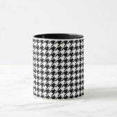 Classy Elegant Houndstooth Pattern Black and White Mok (Midden)