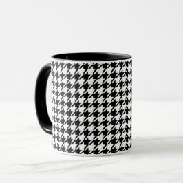 Classy Elegant Houndstooth Pattern Black and White Mok