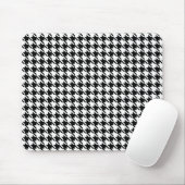 Classy Elegant Houndstooth Pattern Black and White Muismat (Met muis)