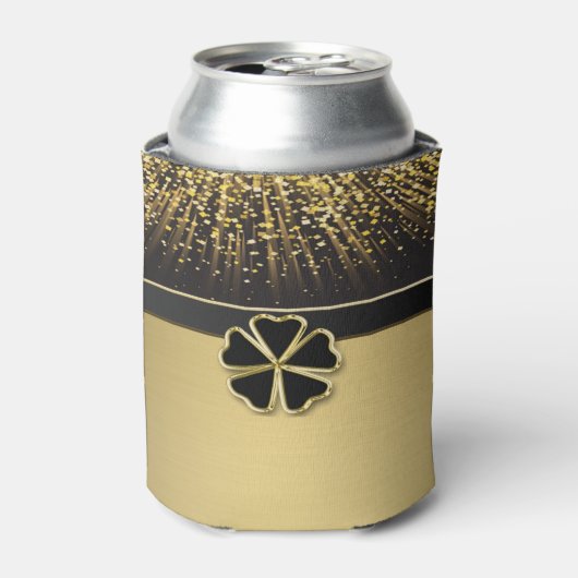 Classy Elegant Irish Shamrock, Faux Gold Confetti Blikjeskoeler (Blikje Voorkant)