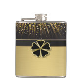 Classy Elegant Irish Shamrock, Faux Gold Confetti Heupfles (Voorkant)