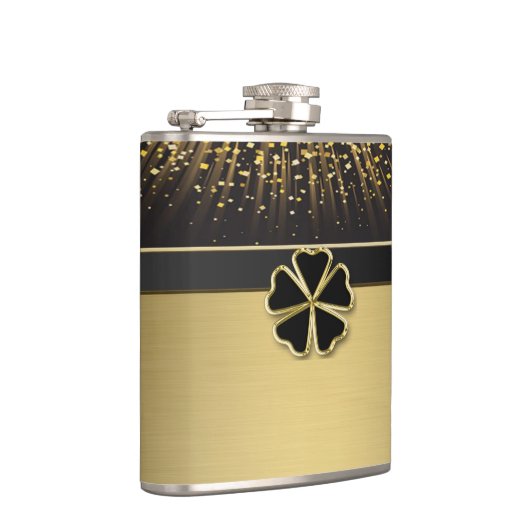 Classy Elegant Irish Shamrock, Faux Gold Confetti Heupfles (Rechts)