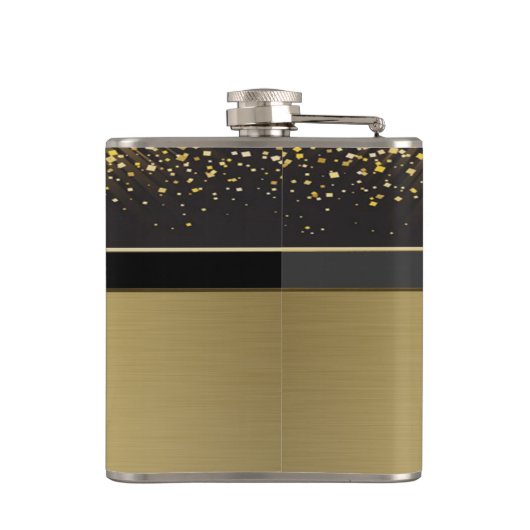 Classy Elegant Irish Shamrock, Faux Gold Confetti Heupfles (Achterkant)