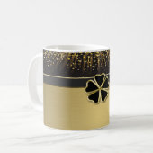 Classy Elegant Irish Shamrock, Faux Gold Confetti Koffiemok (Voorkant links)