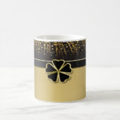 Classy Elegant Irish Shamrock, Faux Gold Confetti Koffiemok (Center)