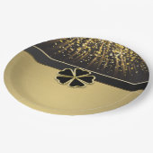 Classy Elegant Irish Shamrock, Faux Gold Confetti Papieren Bordje (Gekanteld)