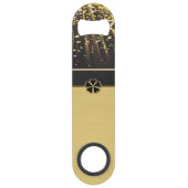 Classy Elegant Irish Shamrock, Faux Gold Confetti Speed Flessenopener (Voorkant)