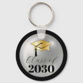 Classy Elegant Klasse Jaar Graduation Cap Sleutelhanger (Voorkant)