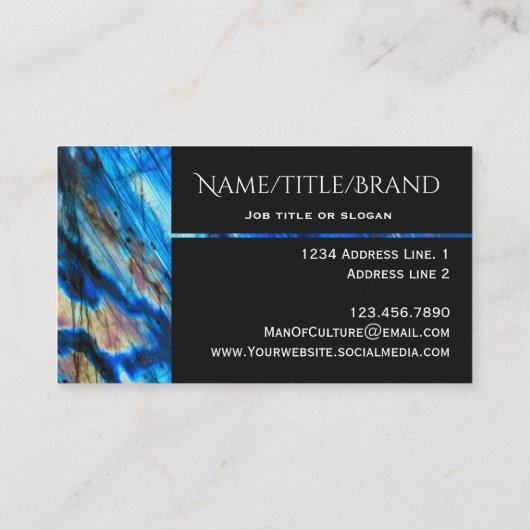 Classy Elegant Labradorite Visitekaartje (Achterkant)