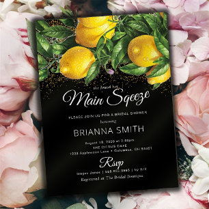 Classy Elegant Lemon Bridal Shower Kaart