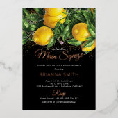 Classy Elegant Lemon Vrijgezellenfeest Real Folie  Folie Uitnodiging (Voorkant)