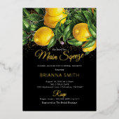 Classy Elegant Lemon Vrijgezellenfeest Real Folie Uitnodiging (Voorkant)