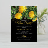 Classy Elegant Lemon Vrijgezellenfeest Real Folie Uitnodiging (Staand Voorkant)