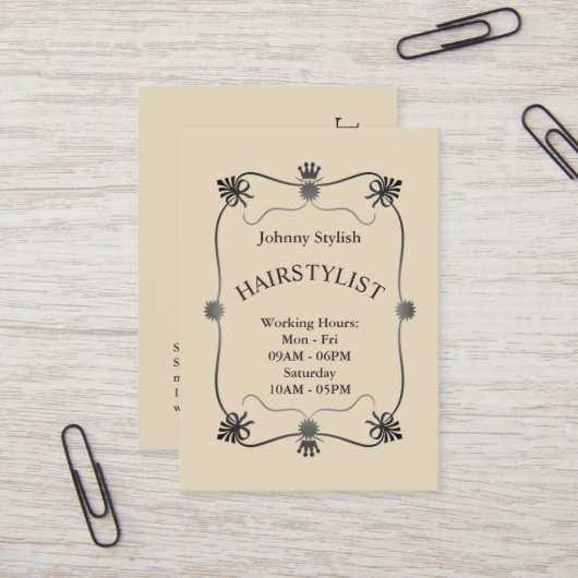 Classy elegant lijst stijlvol luxe klassiek visitekaartje (Voorkant / Achterkant in situ)