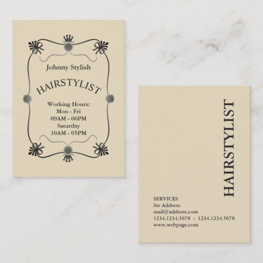 Classy elegant lijst stijlvol luxe klassiek visitekaartje (Voorkant / Achterkant)