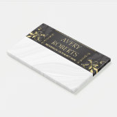 Classy Elegant Luxe Bloemen zwart goud damast Post-it® Notes (Schuin)