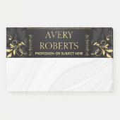 Classy Elegant Luxe Bloemen zwart goud damast Post-it® Notes (Voorkant)