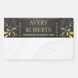 Classy Elegant Luxe Bloemen zwart goud damast Post-it® Notes