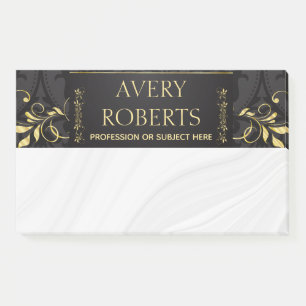 Classy Elegant Luxe Bloemen zwart goud damast Post-it® Notes