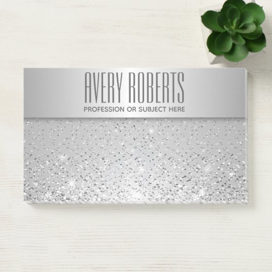 Classy Elegant Luxe Zilveren Glitter Post-it® Notes (Kantoor)