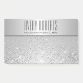 Classy Elegant Luxe Zilveren Glitter Post-it® Notes (Voorkant)