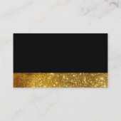Classy Elegant Luxury Black & Gold Glitter Visitekaartje (Achterkant)
