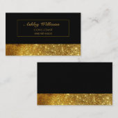 Classy Elegant Luxury Black & Gold Glitter Visitekaartje (Voorkant / Achterkant)