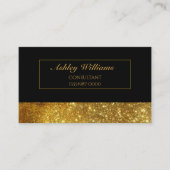Classy Elegant Luxury Black & Gold Glitter Visitekaartje (Voorkant)