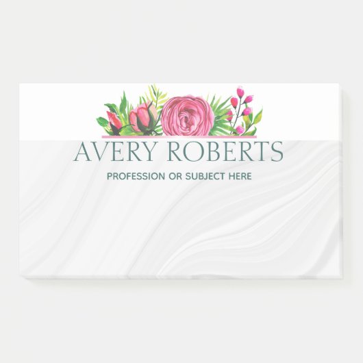 Classy Elegant Luxury Floral waterverf Post-it® Notes (Voorkant)