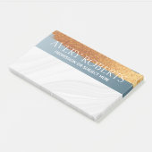 Classy Elegant Luxury Steel Blue Gold stripe Post-it® Notes (Schuin)