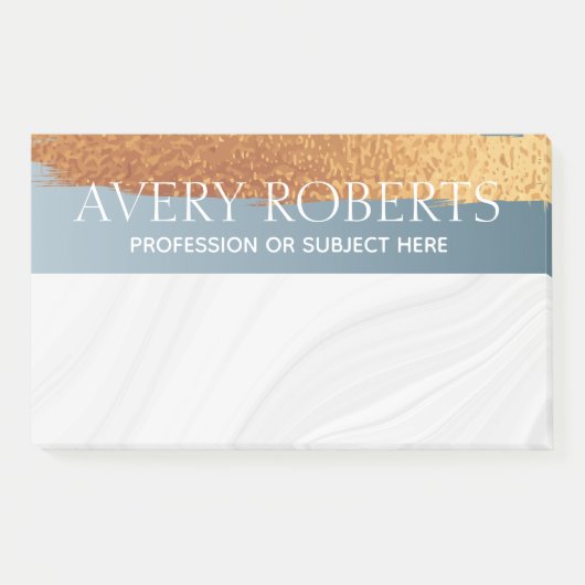 Classy Elegant Luxury Steel Blue Gold stripe Post-it® Notes (Voorkant)