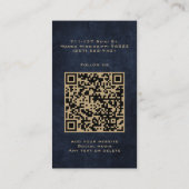 Classy Elegant Mandala Chic Luxe Goud Marine Blauw Visitekaartje (Achterkant)