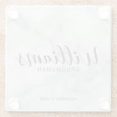 Classy Elegant Marble Personalized Groomsmen Glazen Onderzetter (Achterkant)