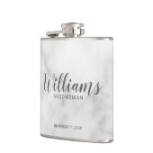 Classy Elegant Marble Personalized Groomsmen Heupfles (Links)