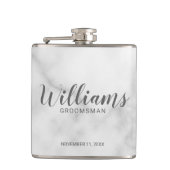 Classy Elegant Marble Personalized Groomsmen Heupfles (Voorkant)