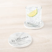 Classy Elegant Marble Personalized Groomsmen Zandsteen Onderzetter (Zijkant)