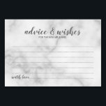 Classy Elegant Marble Wedding Advice and Wishes Kaart<br><div class="desc">Classy Elegant White Marble Wedding Advice and Wishes Card met titel in grijs modern script font met details in grijs modern sans serif font op witte marmer background. Ideaal voor bruiloft, baby shower, verjaardagsfeest, vrijgezellenfeest, bachelorette en alle speciale gelegenheden.</div>