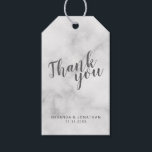 Classy Elegant Marmeren Trouwgunst Dank u Cadeaulabel<br><div class="desc">Classy Elegant Wit Marmer Bruiloft Favor Thank You Gift Label met titel in grijs modern script lettertype met naam en datum in modern sans serif lettertype op witte marmeren achtergrond.</div>