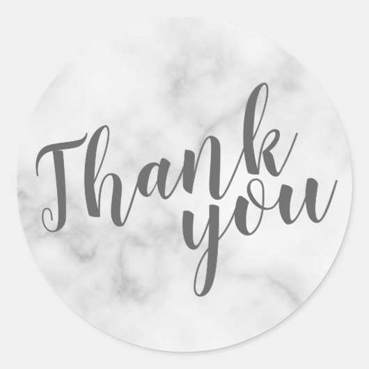 Classy Elegant Marmeren Trouwgunst Dank u Ronde Sticker (Voorkant)
