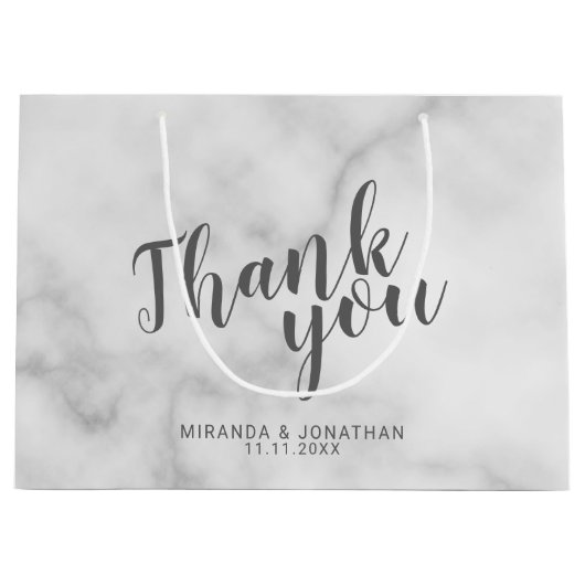 Classy Elegant Marmeren Trouwgunst Groot Cadeauzakje (Voorkant)