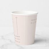 Classy Elegant Minimal Blush Typography Baptisme Papieren Bekers (Rechts)