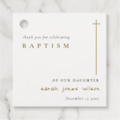 Classy Elegant Minimal Gold Typography Baptisme Bedankjes Labels (Voorkant)