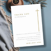 Classy Elegant Minimal Gold Typography Baptisme Bedankkaart