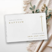 Classy Elegant Minimal Gold Typography Baptisme Gastenboek