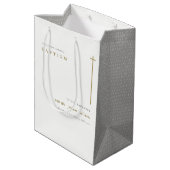 Classy Elegant Minimal Gold Typography Baptisme Medium Cadeauzakje (Achterkant Gekanteld)