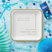 Classy Elegant Minimal Gold Typography Baptisme Papieren Bordje (Feest)
