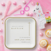 Classy Elegant Minimal Gold Typography Baptisme Papieren Bordje (Feest)