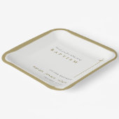 Classy Elegant Minimal Gold Typography Baptisme Papieren Bordje (Gebogen)